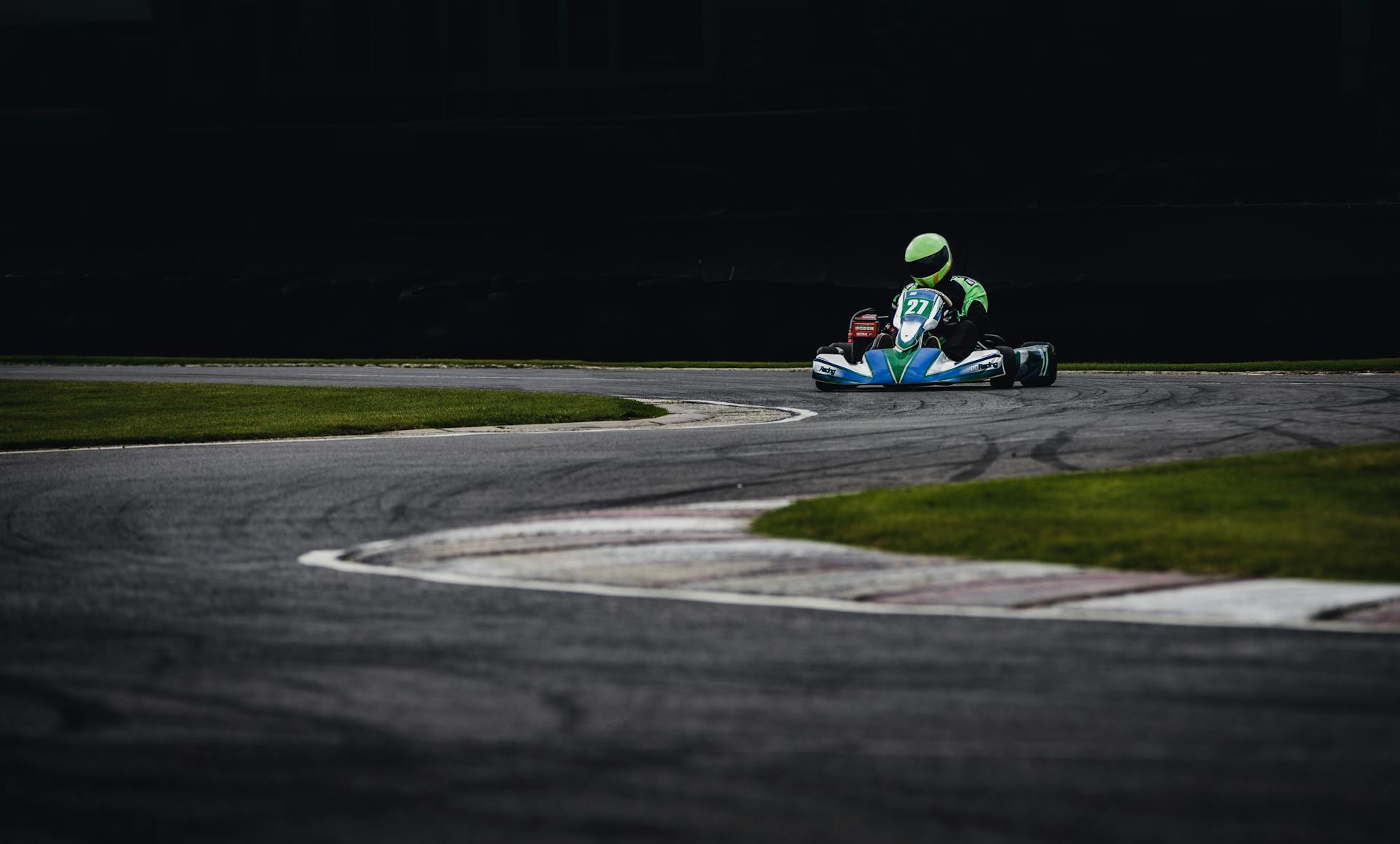 Go-kart racer on track